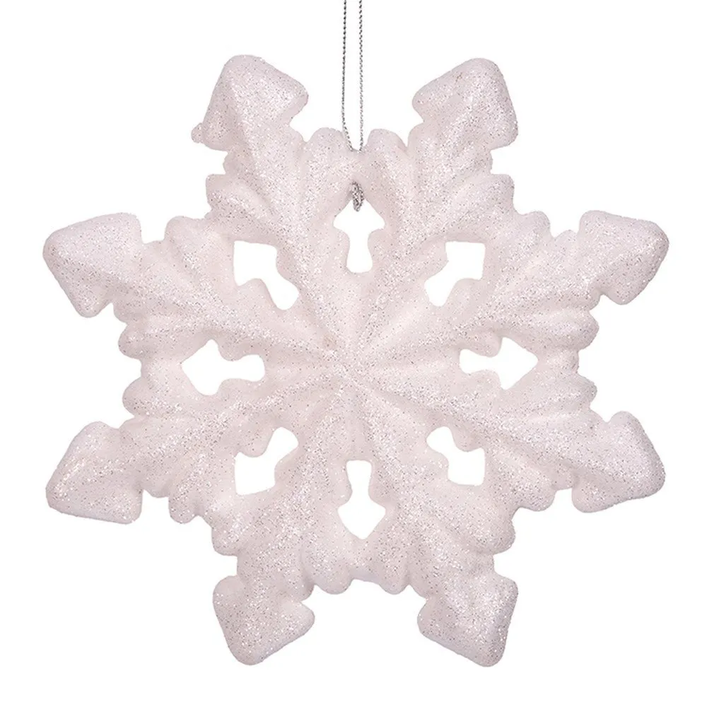 White Glitter Polyfoam Snowflake Tree Decoration