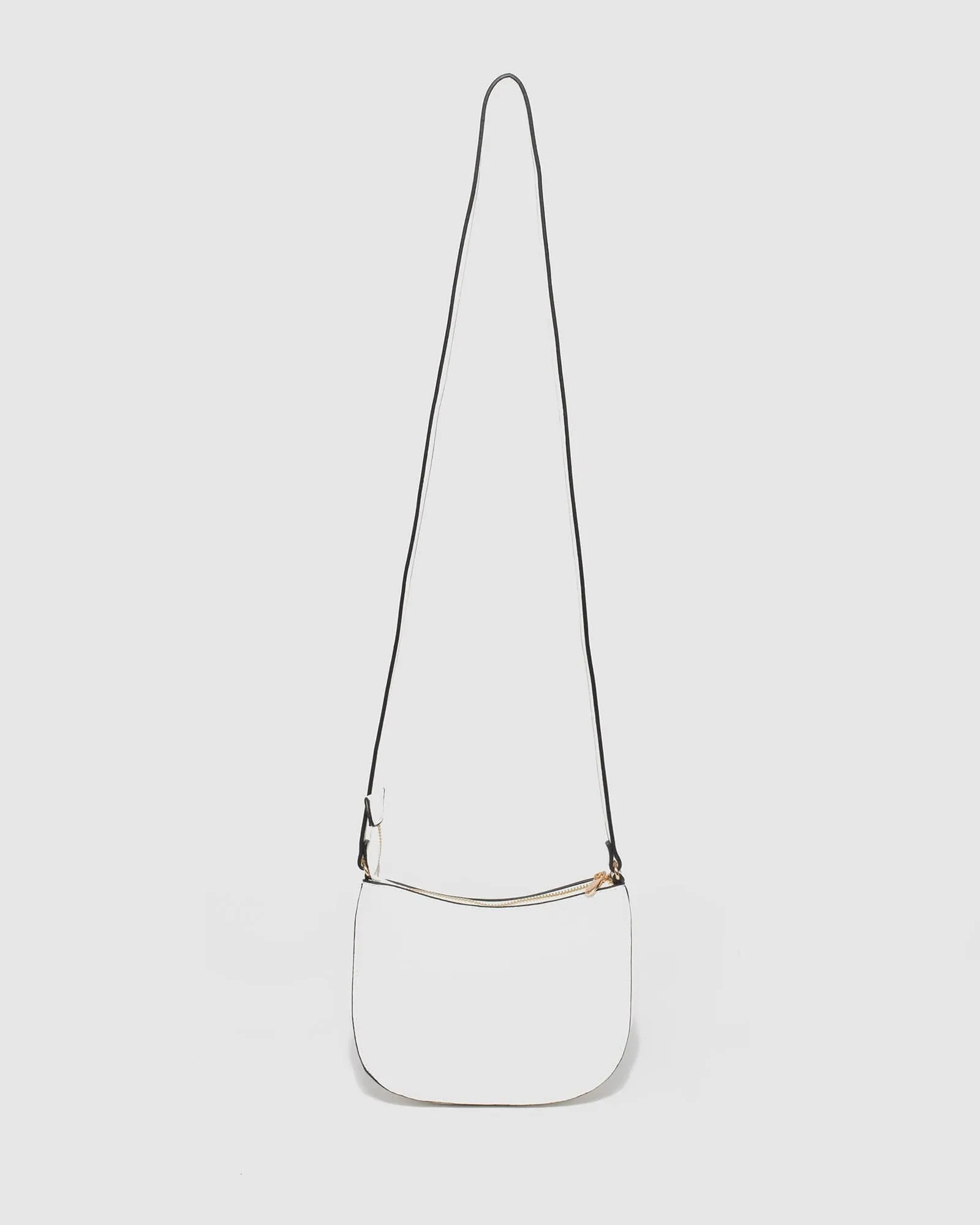 White Selena Saddle Crossbody Bag