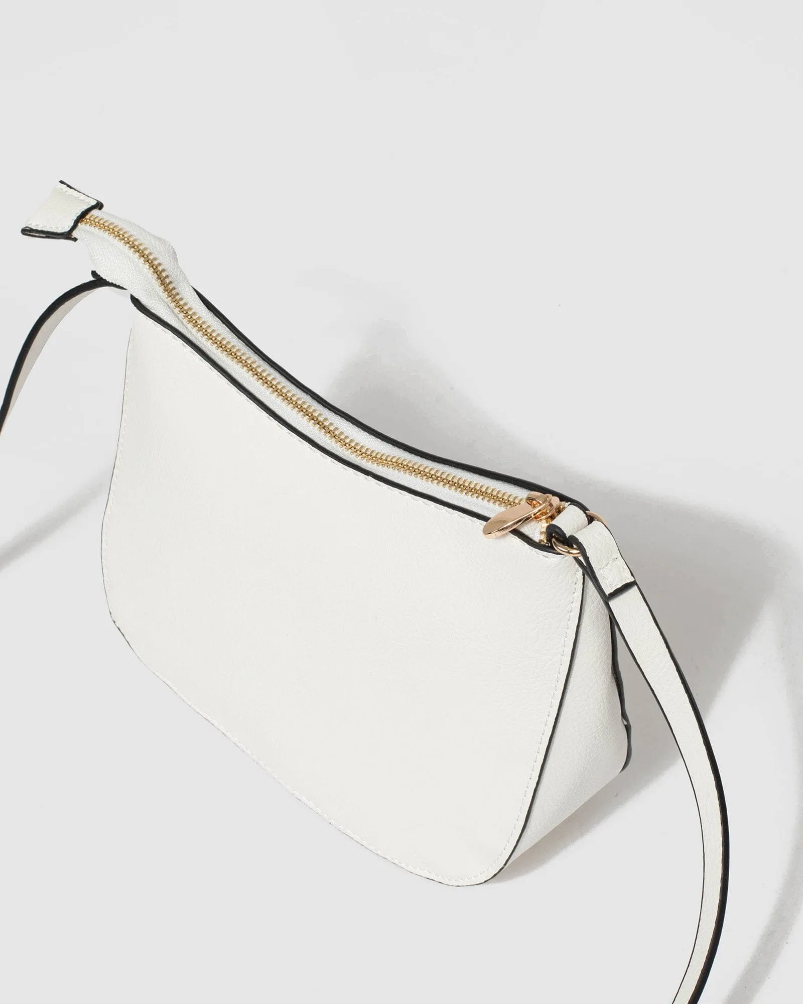 White Selena Saddle Crossbody Bag