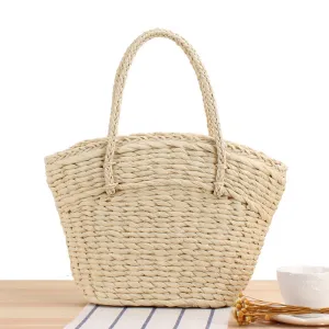 Women Rattan Woven  Straw Shell Bag