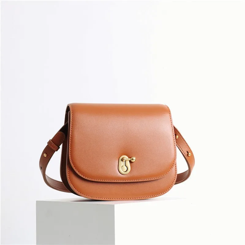 Womens Leather Small Saddle Bags For Women Cross Body Purse For Girls