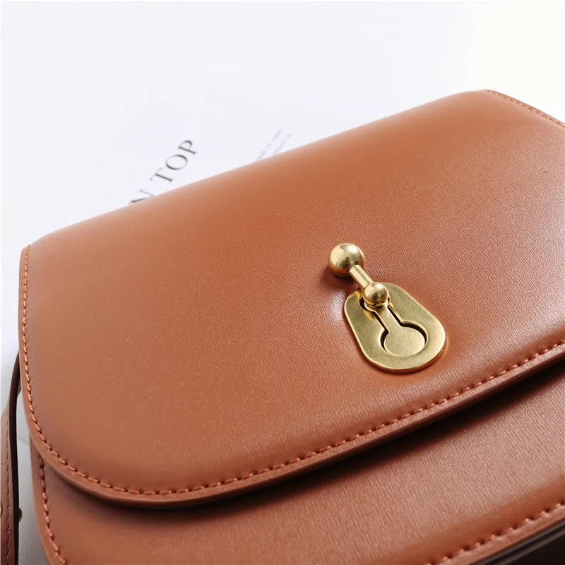 Womens Leather Small Saddle Bags For Women Cross Body Purse For Girls