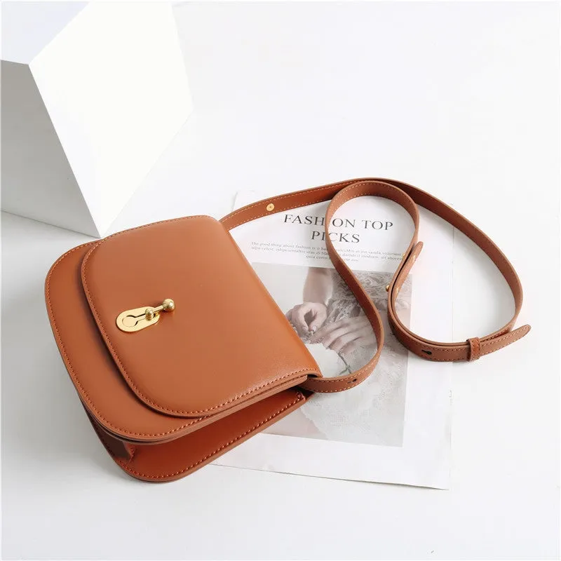 Womens Leather Small Saddle Bags For Women Cross Body Purse For Girls