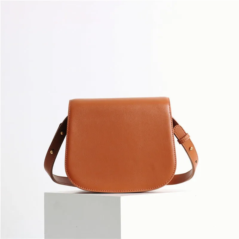 Womens Leather Small Saddle Bags For Women Cross Body Purse For Girls