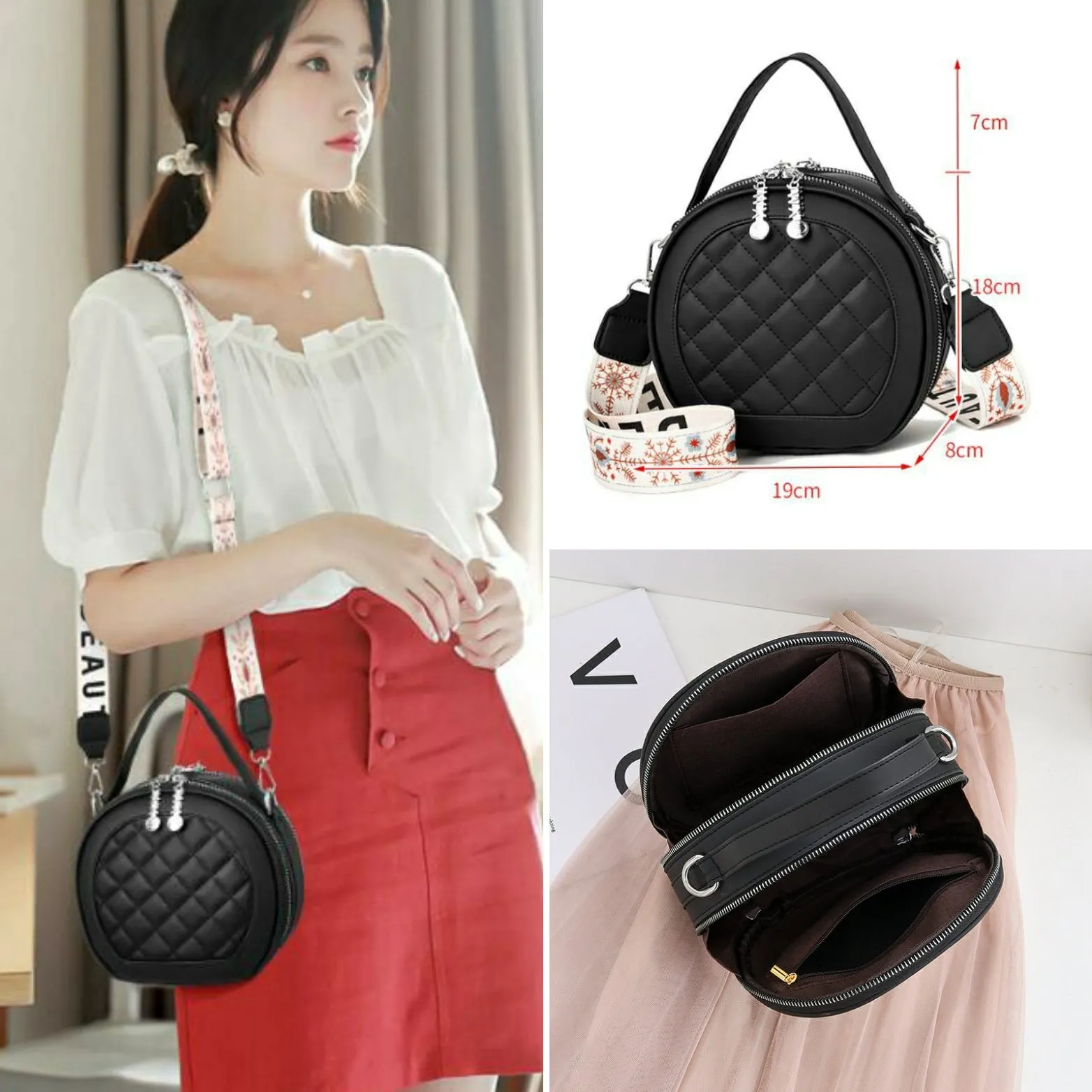 Women's Round Versatile Retro Shoulder Bag