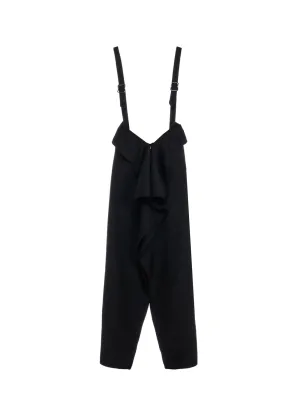 WOOL GABARDINE SQUARED SUSPENDER SKIRT