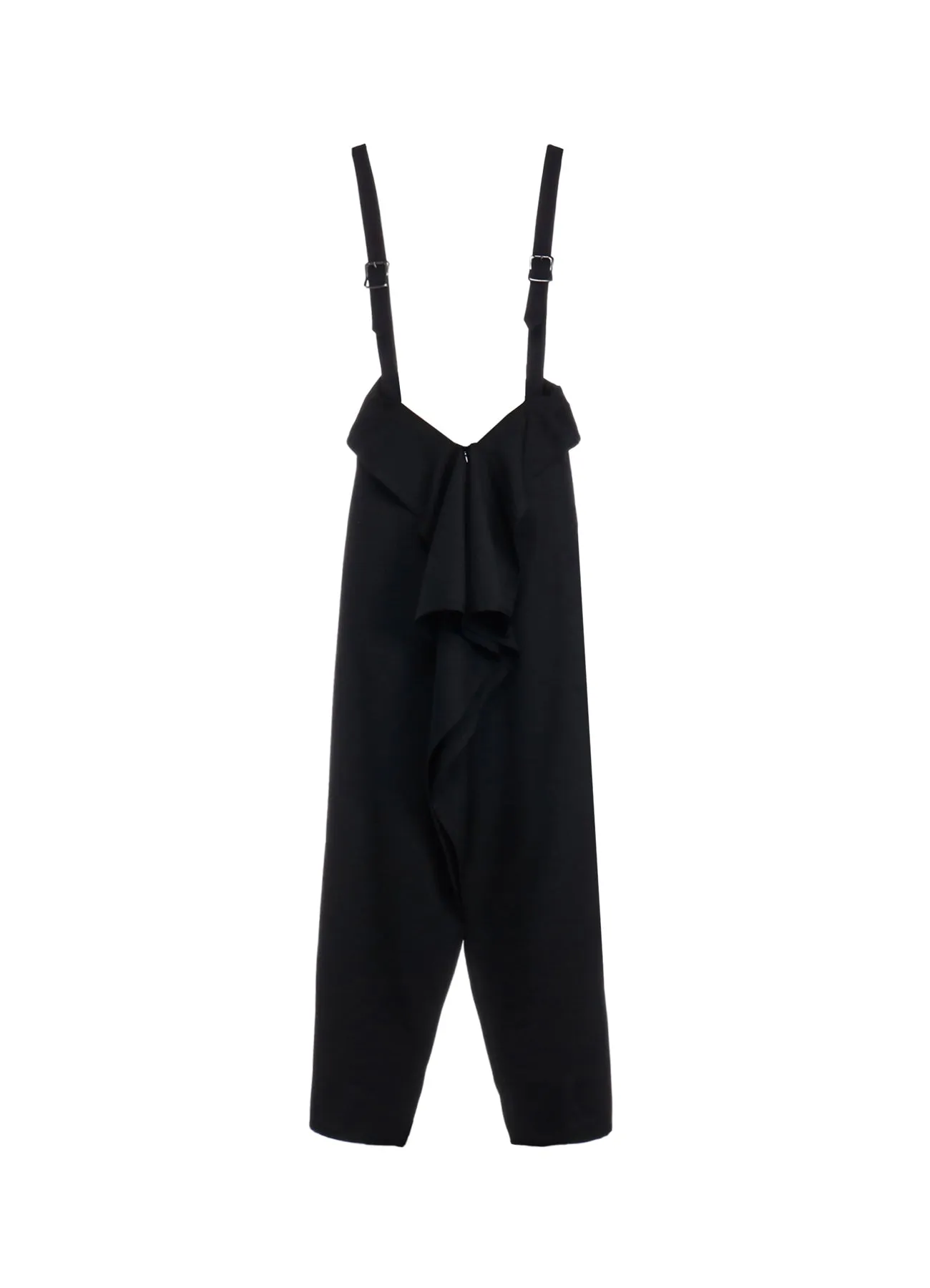 WOOL GABARDINE SQUARED SUSPENDER SKIRT