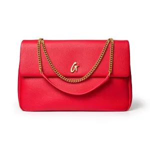 XL PEBBLE FLAP BAG - RED