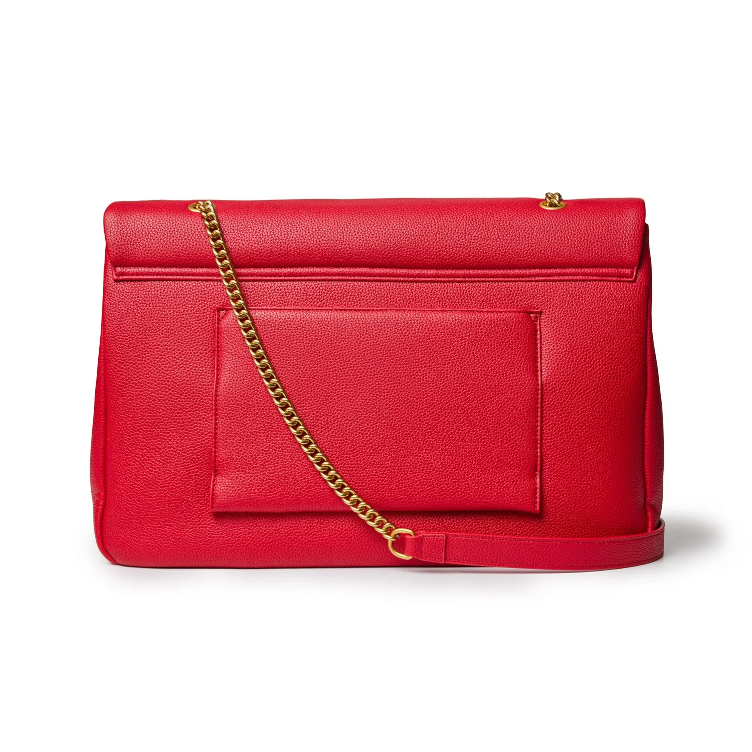 XL PEBBLE FLAP BAG - RED